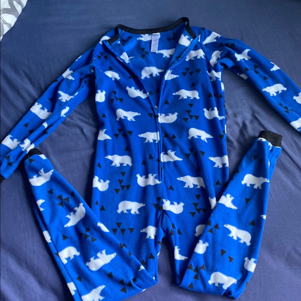 George Blue and White Sleep Sack with Polar Bear Print